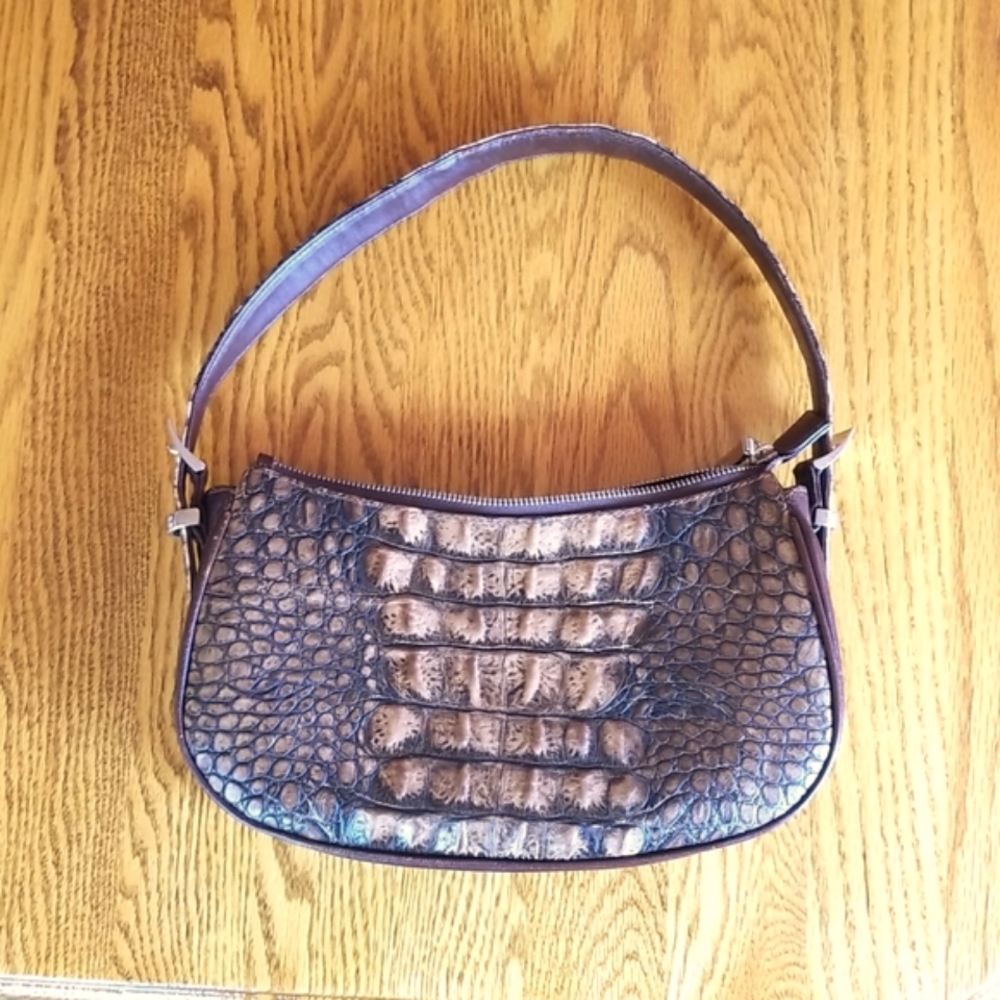 New Neri Karra Croc-stamped leather shoulder bag